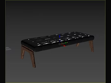 Black Leather Walnut Ottoman texture (ID:ffaeh290932)