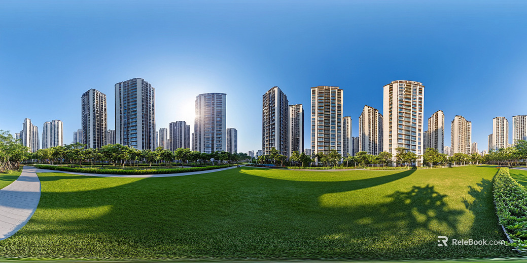 Clean Greenbelt City HDR texture