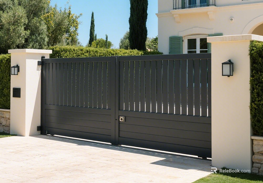 Dark gray metal entrance door texture