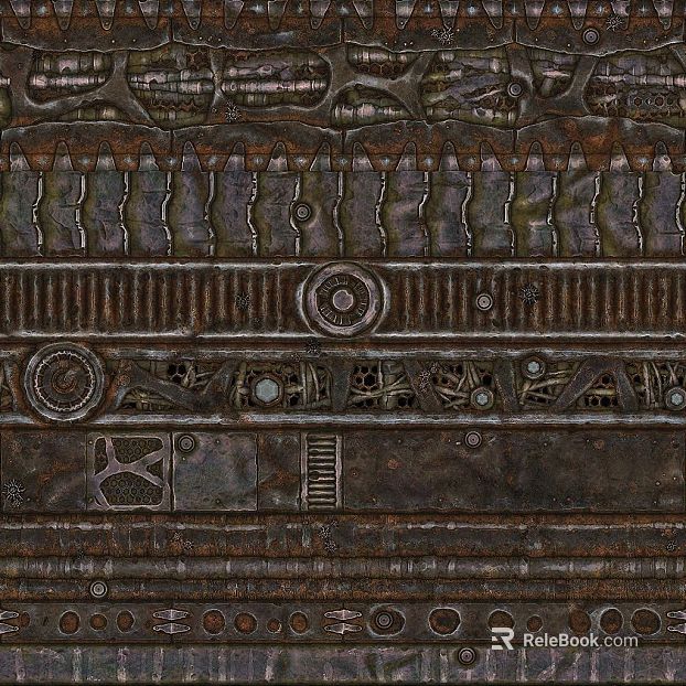 Dark brown old metal plate industrial wind wall texture