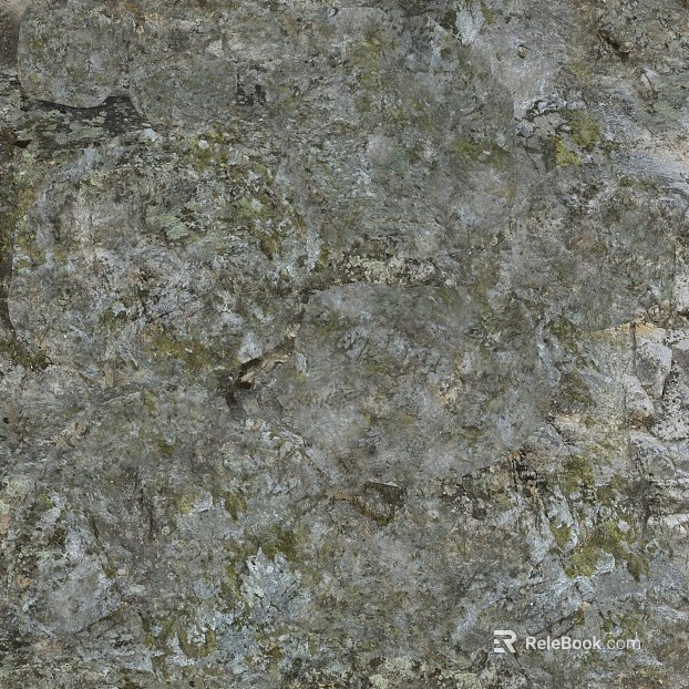 Green gray moss rubble exterior wall stone texture