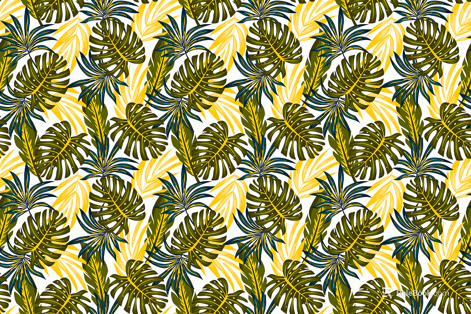 Even grain European palm plantain plant branches and leaves background texture
