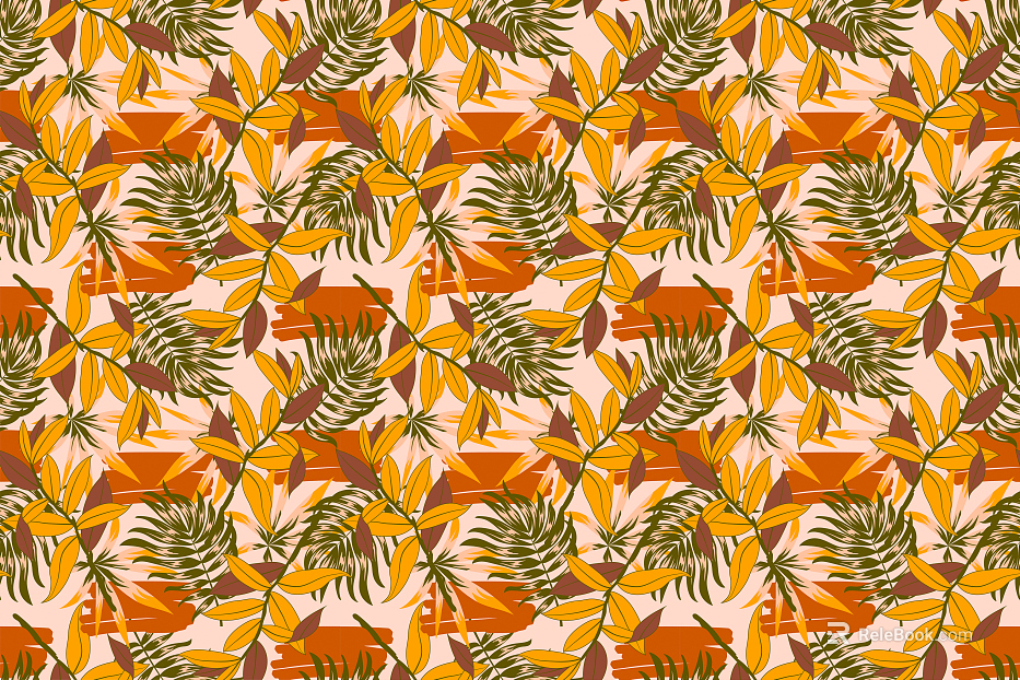 Even grain European palm plantain plant branches and leaves background texture