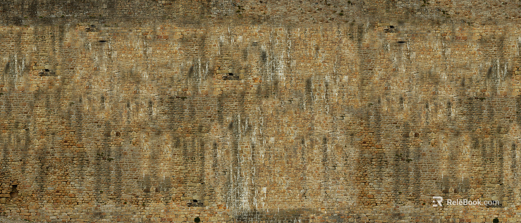 Brick wall gray-yellow stone texture