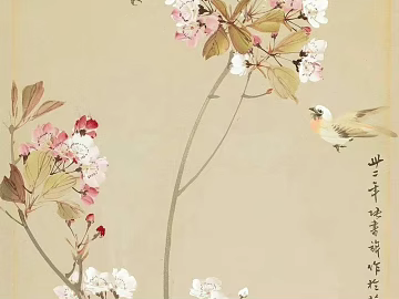 Chinese flower and bird painting texture (ID:ffach765056)