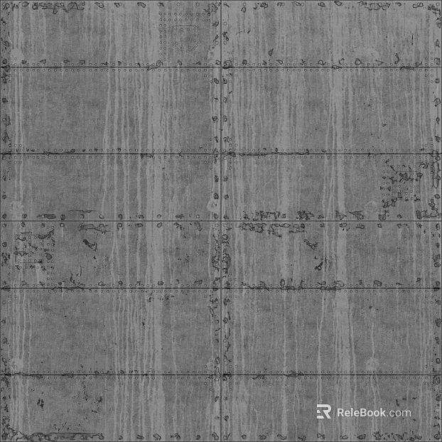 Gray distressed metal panel, industrial-style wall texture