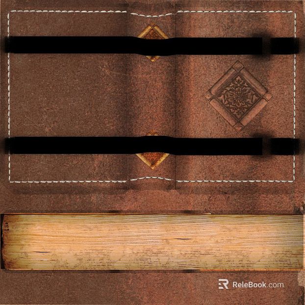 Retro Brown Leather Spine Binding texture