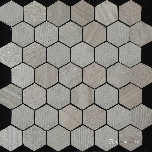 Hexagonal brick honeycomb brick black and white texture