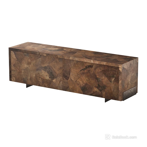 Dark brown wood parquet living room TV cabinet texture