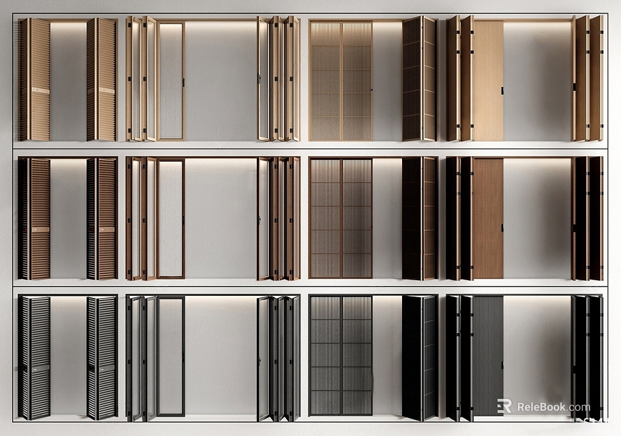 Simple style multicolor wooden sliding door interior door texture