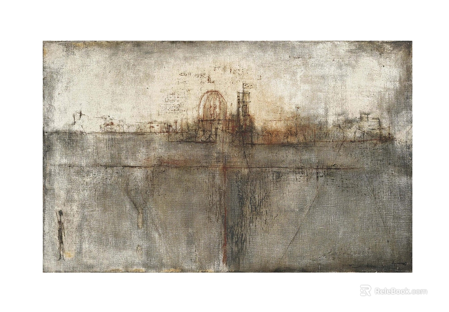 Grey-brown abstract architectural decorative painting texture