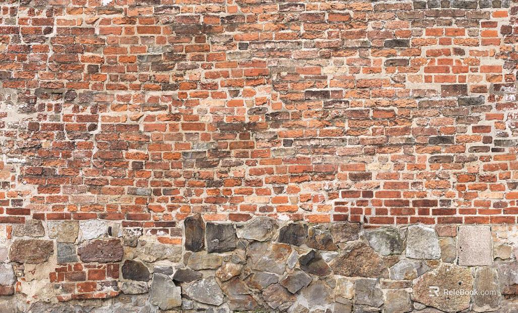 Red brick wall broken brick wall texture