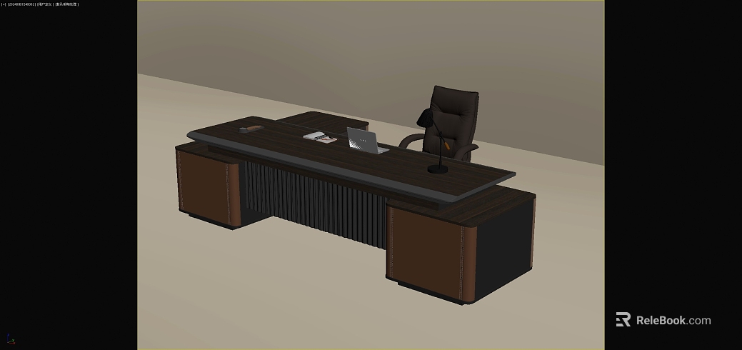 Dark brown wooden office desk and chair manager room texture