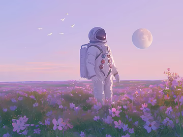 Space Astronaut Theme Wallpaper Mural texture (ID:ffach568480)