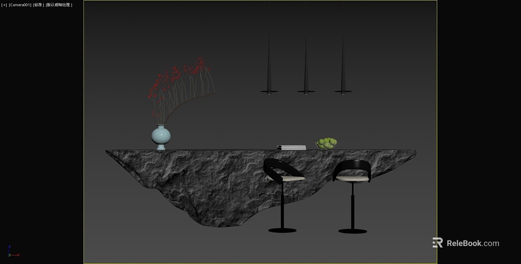 Dark gray rock bar counter top texture