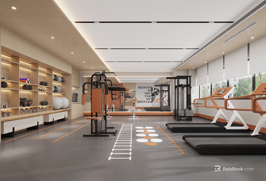 Modern gray floor paint fitness venues texture
