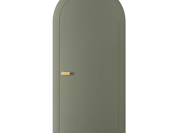 Grey-green arched interior wooden door texture (ID:ffaeh172294)