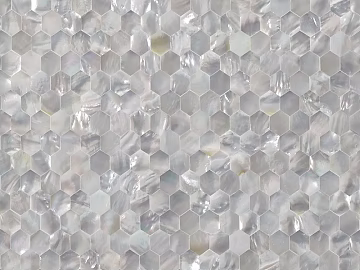 Hexagonal Brick Super White Shell Mosaic texture (ID:ffagg03614)