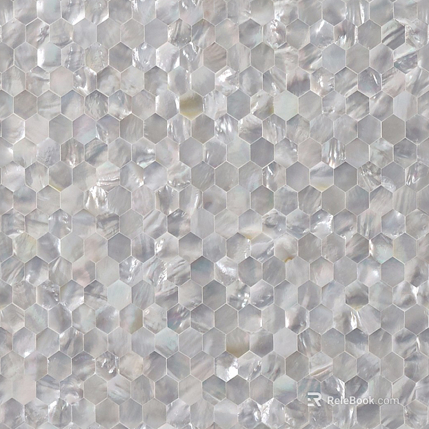 Hexagonal Brick Super White Shell Mosaic texture