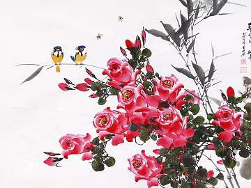 Plant Painting Hanging Painting Flower Decorative Painting texture (ID:ffach109220)