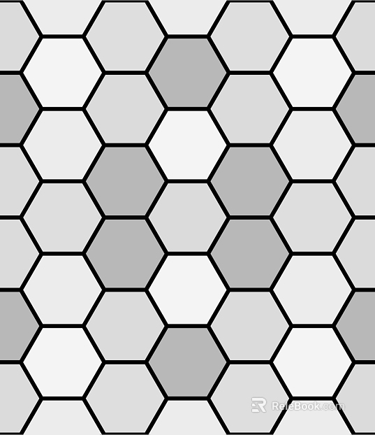 Hexagonal Brick Hexagonal Lattice Black and White texture