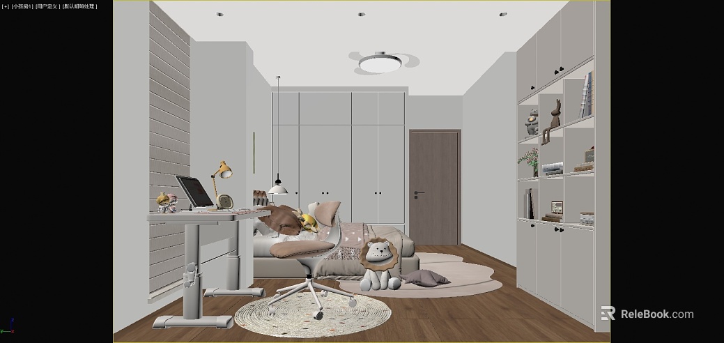 Modern light gray children's room bedroom space texture