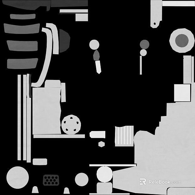 Black and white abstract geometric decorative painting texture