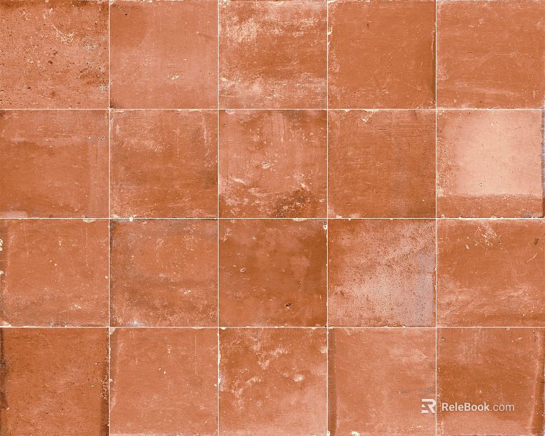 Warm terracotta red handmade clay soft light rock plate texture