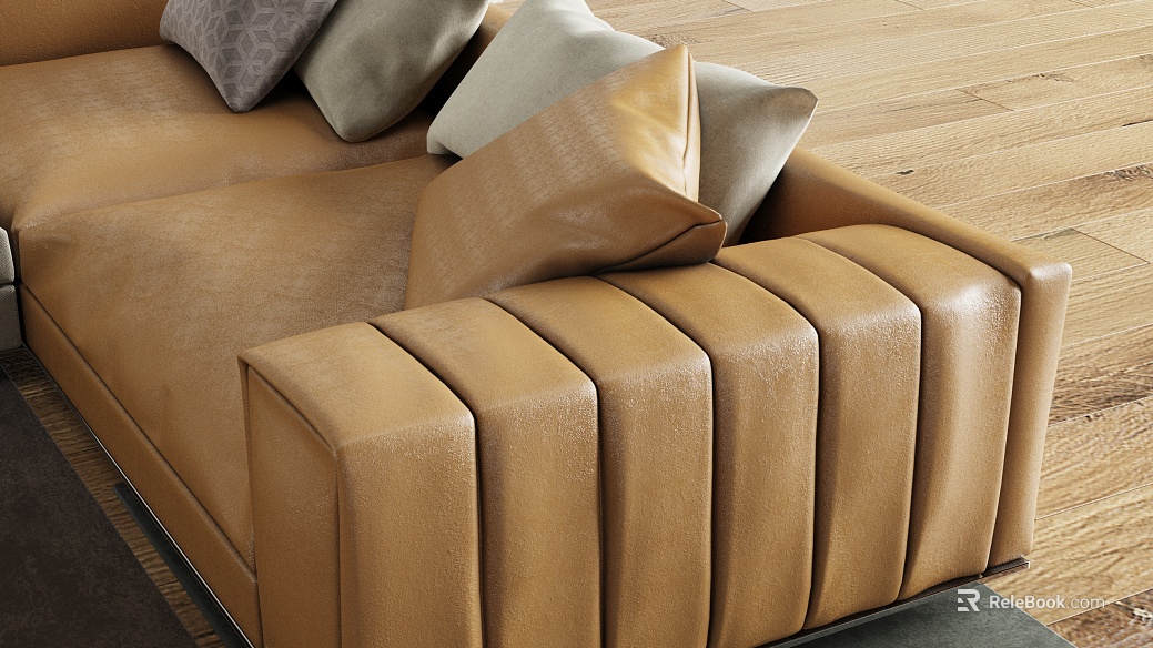 Light Luxury Yellow Brown Soft Bag Leather Sofa Fabric texture