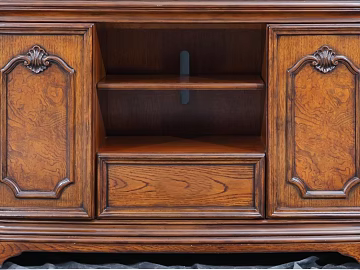 Retro Style Brown Solid Wood Carved TV Cabinet texture (ID:ffaeh506626)