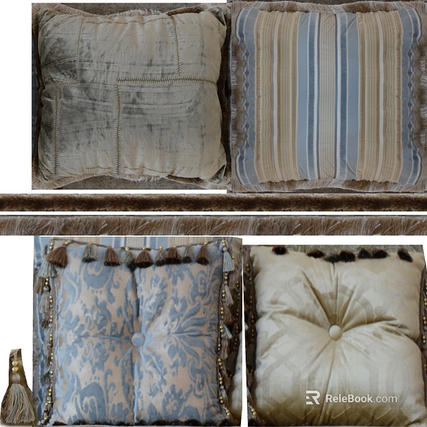 Light Blue Beige Suede Pillow Living Room Soft texture