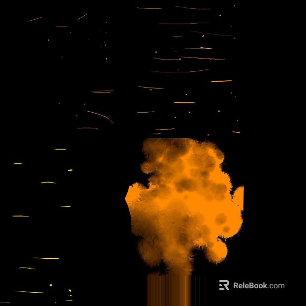 Orange-yellow flame explosion effect texture