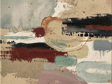 Morandi-toned abstract decorative painting, living room wall art 3d model