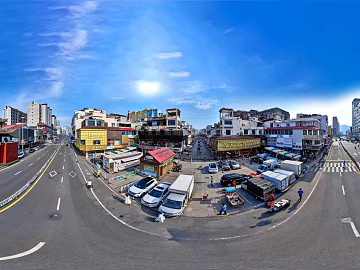 HDR City Commercial Street Panorama texture (ID:ffach890803)