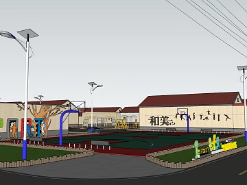 Scene diagram of village fitness square texture (ID:ffaeh384171)