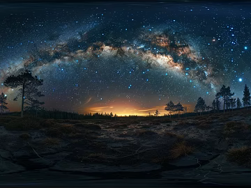 Outdoor Dusk Starry Sky Panorama HDR texture (ID:ffach714255)
