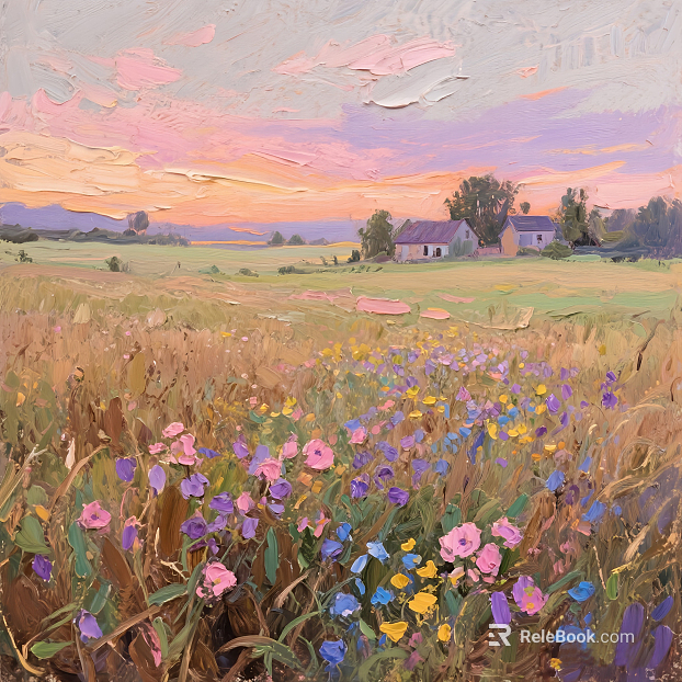 French American Oil Painting Abstract Pastoral Oil Painting French European Oil Painting Hanging Painting American Wallpaper American Pastoral Oil Painting Landscape Art Oil Painting texture