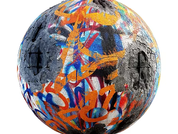 Wall Graffiti PBR texture (ID:ffach871294)