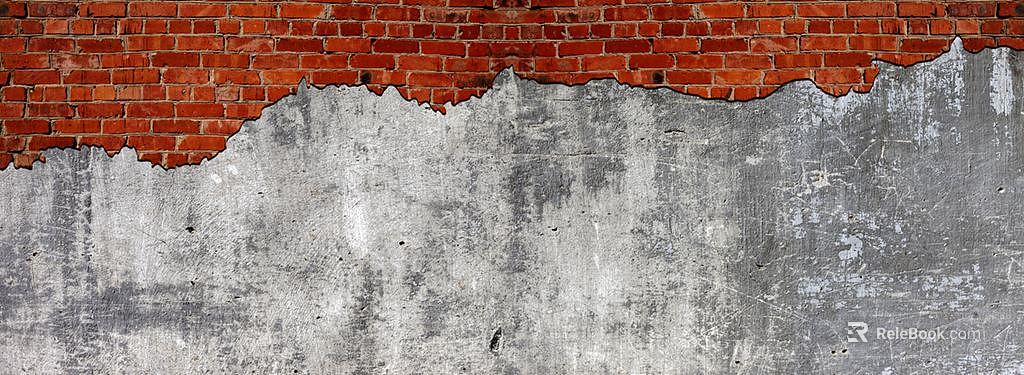Brick wall Post-war wind red brick cement wall texture