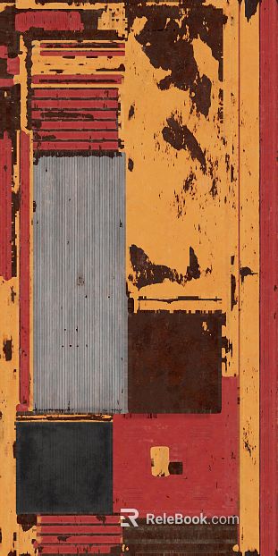 Red orange old metal industrial wind wall texture