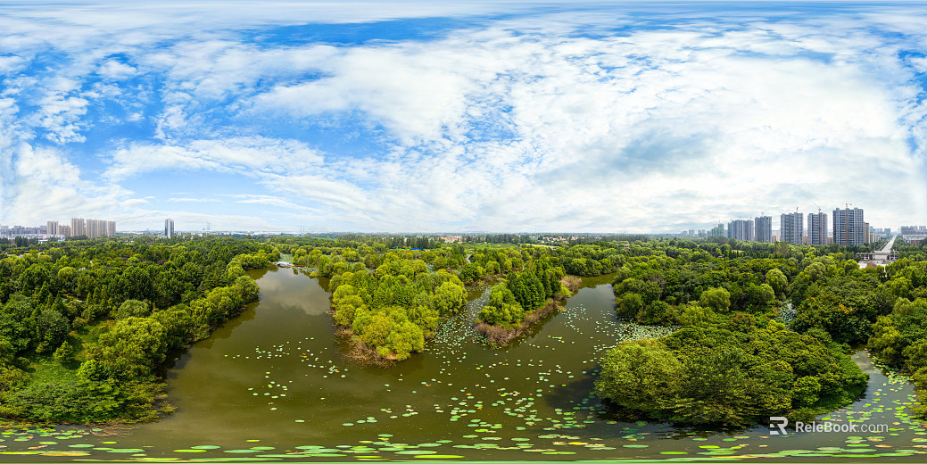 HDR City Eco Park Panorama texture