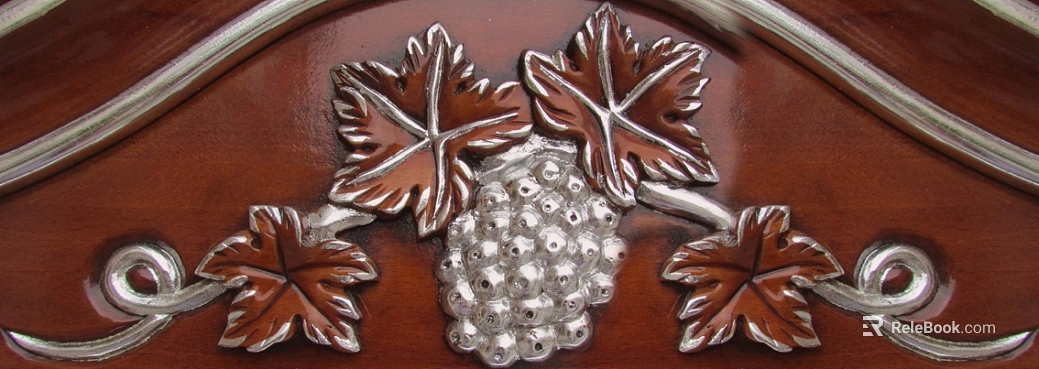 Red brown wood carved cabinet door decoration texture