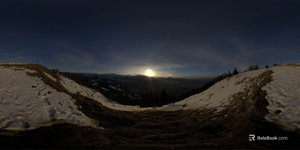 Snow Mountain Snow Scene Dusk HDR texture