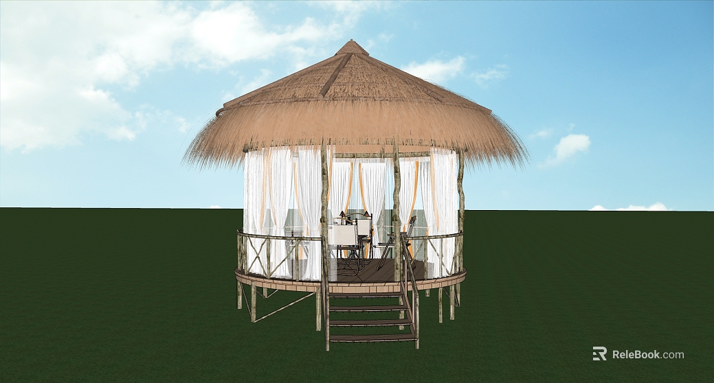 Quiet Thatched Casual Pavilion texture