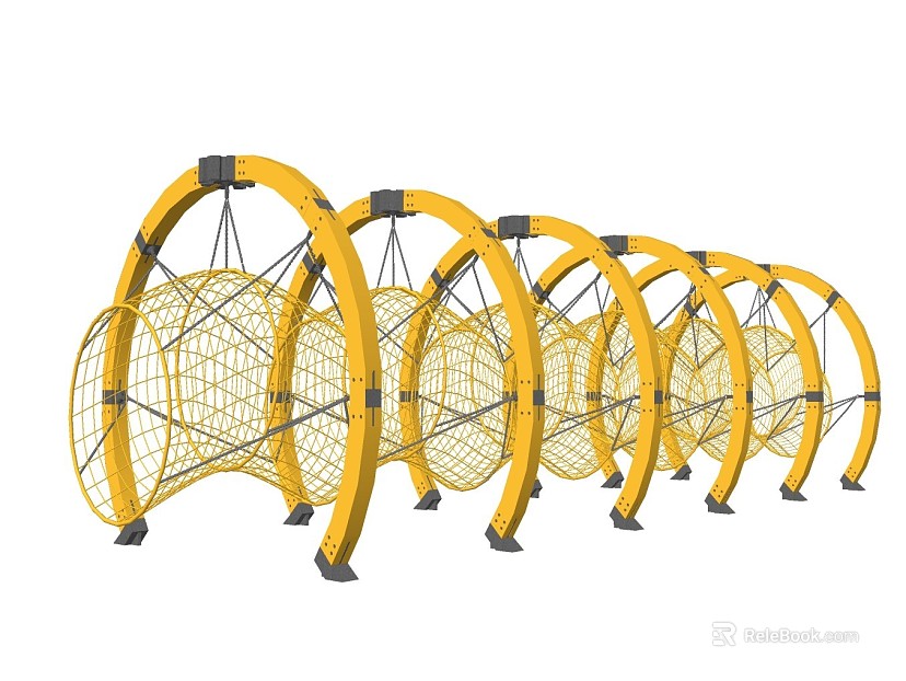 Yellow metal mesh amusement channel texture