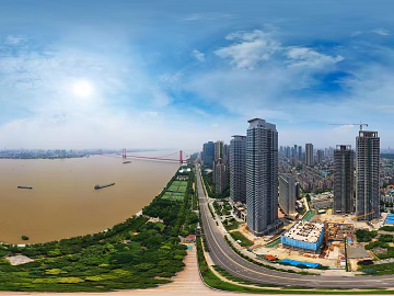 HDR Urban Ecological Rivers and Lakes Scenery Panorama texture (ID:ffach260503)