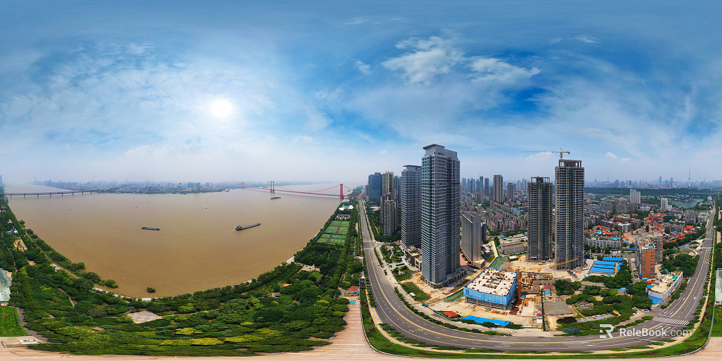 HDR Urban Ecological Rivers and Lakes Scenery Panorama texture