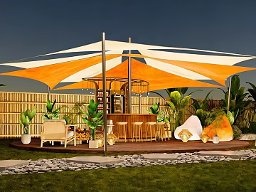 Tropical outdoor leisure bar scene texture (ID:ffaeh645726)
