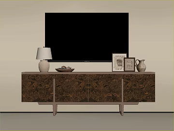 Dark Brown Tumour Wood TV Cabinet Finish texture (ID:ffaeh363441)