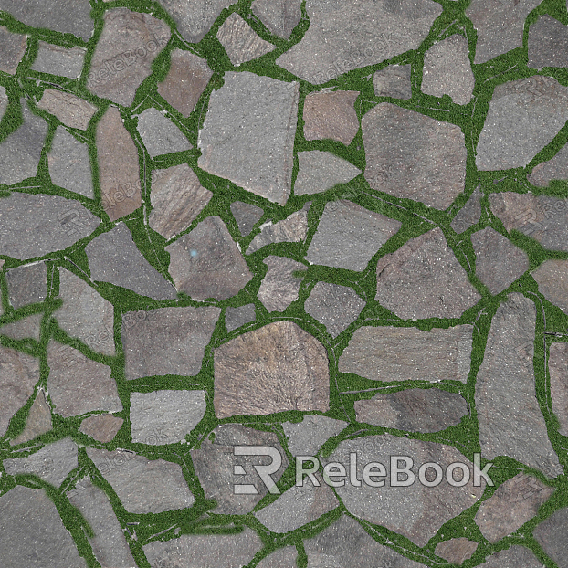 Close-up of stone paving, featuring irregular, textured stones in earthy tones, creating a rustic and durable pathway surface.